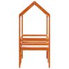 vidaXL Hochbett mit Dach Wachsbraun 80x200 cm Massivholz Kiefer
