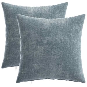 vidaXL Kissenbezug 2 stk. HEERLEN Himmelblau 40 x 40 cm Chenille-Stoff