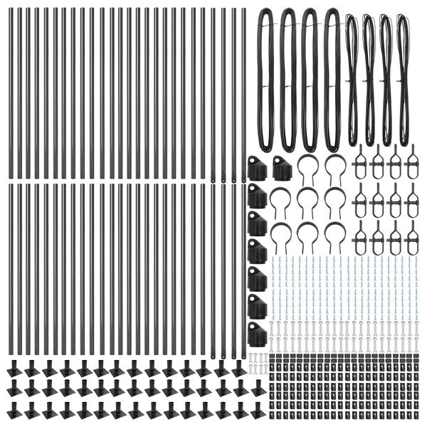 vidaXL Zaunpfosten Sonstiges 52 pcs Grau 3,2 x 3,2 x 50 cm Stahl
