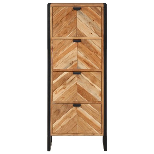vidaXL Badschrank 40x30x100 cm Massivholz Akazie und Eisen