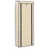 vidaXL Schuhschrank mit Abdeckung Cremeweiß 57 x 29 x 162 cm Stoff