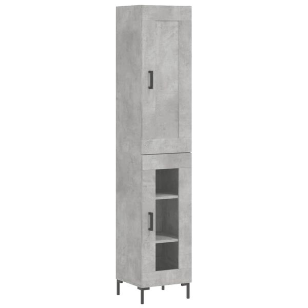 vidaXL Highboard Betongrau 34,5x34x180 cm Holzwerkstoff