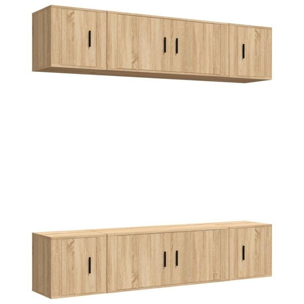 vidaXL 6-tlg. TV-Schrank-Set Sonoma-Eiche Holzwerkstoff