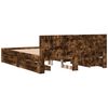 vidaXL Bettgestell mit Kopfteil R&auml;uchereiche 150x200 cm Holzwerkstoff