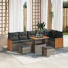 vidaXL Gartensofa-set mit Kissen 9 pcs Grau