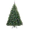 vidaXL K&uuml;nstlicher Weihnachtsbaum mit 300 LEDs Gr&uuml;n 210 cm PE und PVC