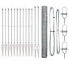 vidaXL Sechseckzaun mit Pfosten 25 x 1,2 m Verzinkter Stahl Silber