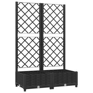 vidaXL Gartenpflanzgef&auml;&szlig; mit Spalier Schwarz 80 x 40 x 121,5 cm PP