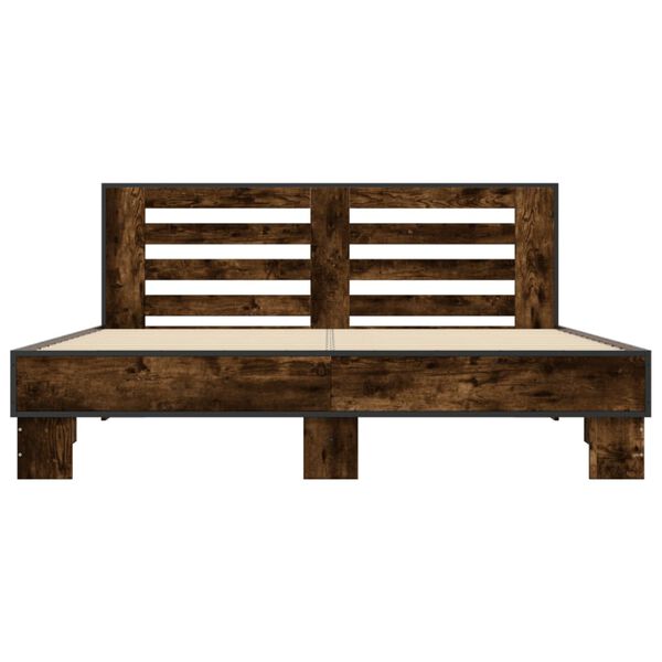 vidaXL Bettgestell R&auml;uchereiche 150x200 cm Holzwerkstoff und Metall