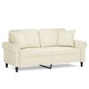 vidaXL 2-Sitzer-Sofa mit Zierkissen Creme 140 cm Samt