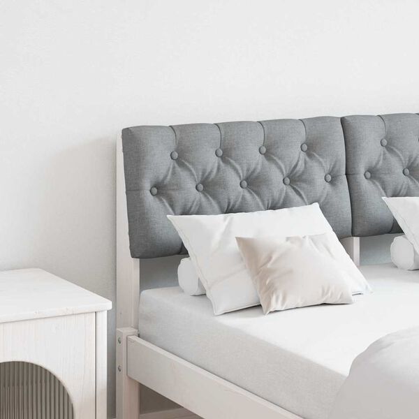vidaXL Gepolstertes Kopfteil Hellgrau 120 cm Massives Kiefernholz