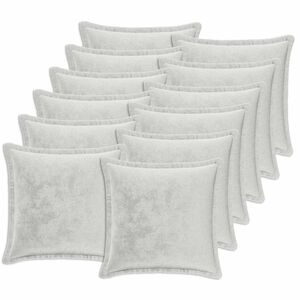 vidaXL Wurfkissen 12 stk. HOUTEN Hellgrau 40 x 40 cm Flanell