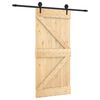 vidaXL Schiebet&uuml;r Nat&uuml;rlich und Schwarz 95 x 210 cm Massivkiefer
