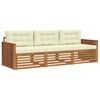 vidaXL Outdoor-Sofagarnitur mit Kissen 3 pcs Natur und Creme