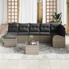 vidaXL Garten-Sofa-Set mit Kissen 8 pcs Grau Poly Rattan