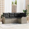 vidaXL Gartensofa-set 4 pcs Hellgrau Poly-Rattan