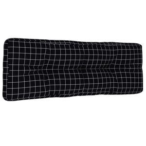 vidaXL Palettenkissen Schwarz Karomuster 120x40x12 cm Stoff