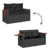 vidaXL 6-tlg. Garten-Sofagarnitur mit Kissen Schwarz Poly Rattan