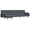 vidaXL Schlafsofa in L-Form Dunkelgrau 271x140x70 cm Samt