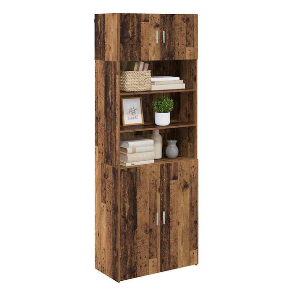 vidaXL Aufbewahrungsschrank Altholz 80 x 42,5 x 225 cm Holzwerkstoff