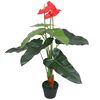 vidaXL K&uuml;nstliche Flamingoblume mit Topf 90 cm Rot und Gelb