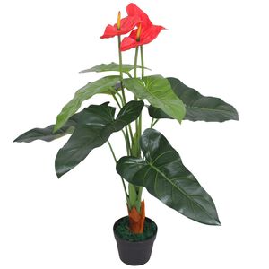 vidaXL K&uuml;nstliche Flamingoblume mit Topf 90 cm Rot und Gelb