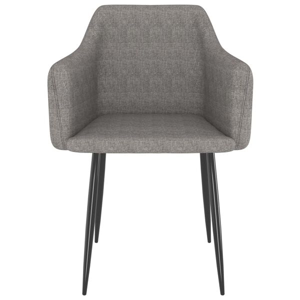 vidaXL Esszimmerst&uuml;hle 2 Stk. Hellgrau Stoff