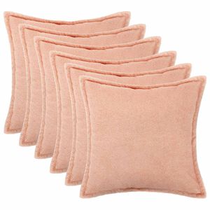 vidaXL Kissenbezug 6 pcs HOUTEN Rosa 30 x 30 cm Boucl&eacute;