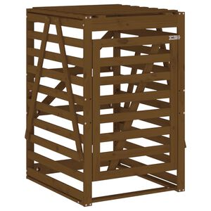 vidaXL M&uuml;lltonnenbox Honigbraun 84x90x128,5 cm Massivholz Kiefer