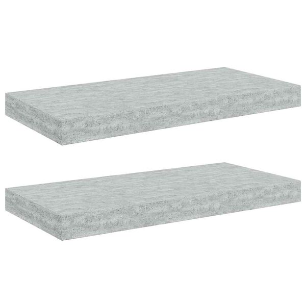 vidaXL Schweberegale 2 Stk. Betongrau 50x23x3,8 cm MDF