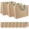 vidaXL Jute-Handtaschen 10 Nat&uuml;rlich und Gr&uuml;n 42 x 33 x 19 cm