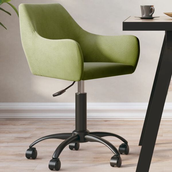 vidaXL Esszimmerstuhl Drehbar Hellgr&uuml;n Samt