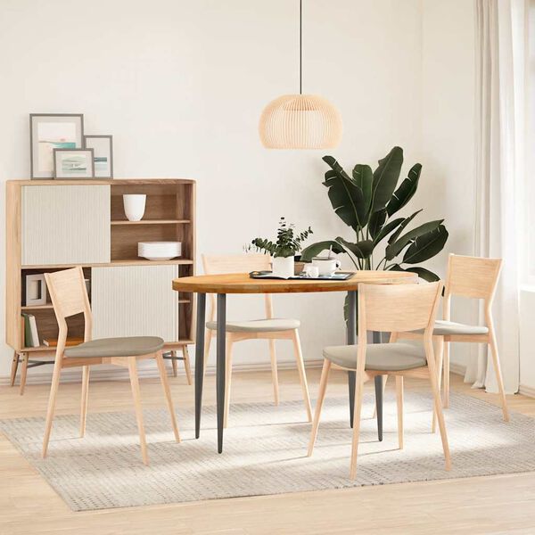 vidaXL Tischplatte Hellbraun 120x60x4 cm Massivholz Eiche Oval