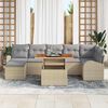 vidaXL Garten-Sofa-Set mit Speicher 8 pcs Beige Poly Rattan
