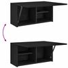 vidaXL Bad-Wandschrank Schwarz 60x25x30 cm Holzwerkstoff