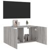 vidaXL TV-Wandschrank mit LED-Leuchten Grau Sonoma 80x35x41 cm
