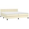 vidaXL Boxspringbett mit Matratze Creme 200x200 cm Kunstleder