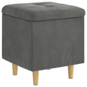 vidaXL Ottoman mit Stauraum Dunkelgrau 40 x 40 x 45 cm Samt