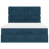 vidaXL Ottoman-Bett mit Matratzen & LEDs Dunkelblau 140x190 cm Samt