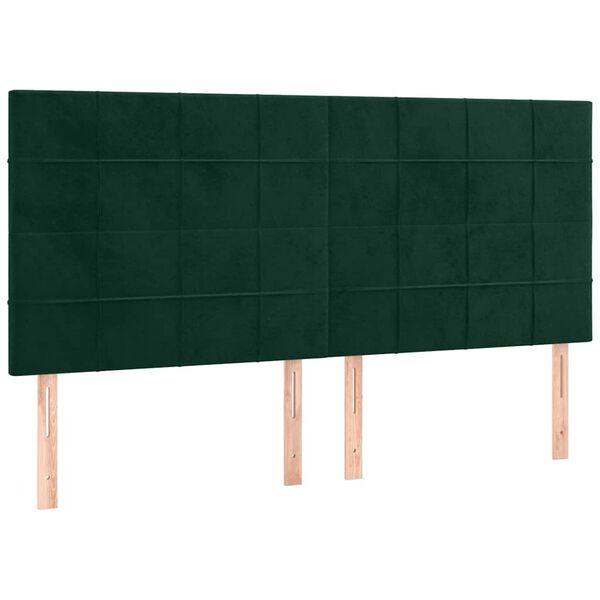 vidaXL Kopfteil Dunkelgr&uuml;n 180x5x118/128 cm Samt