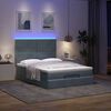 vidaXL Ottoman-Bett mit Matratzen & LEDs Dunkelgrau 140x190 cm Samt