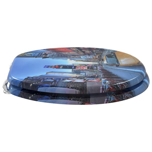 vidaXL Soft-Close Toilettensitz Mehrfarbig 44 x 38 cm MDF-Platte