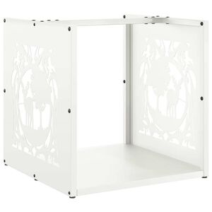 vidaXL Brennholzregal Wei&szlig; 40x40x40 cm Kaltgewalzter Stahl