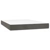 vidaXL Boxspringbett mit Matratze & LED Dunkelgrau 140x190 cm Samt