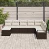 vidaXL Sofa Set mit Kissen 8 pcs Braun und Creme Poly-Rattan