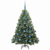 vidaXL K&uuml;nstlicher Weihnachtsbaum mit 150 LEDs Gr&uuml;n 150 cm PE und PVC