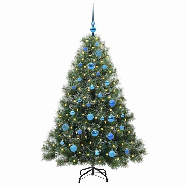 vidaXL K&uuml;nstlicher Weihnachtsbaum mit 150 LEDs Gr&uuml;n 150 cm PE und PVC