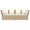vidaXL Gartensofa mit Kissen Beige Poly Rattan