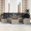 vidaXL Garten-Sofa-Set mit Kissen 9 pcs Hellgrau Poly Rattan