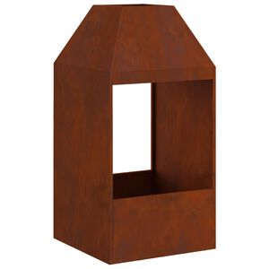 vidaXL Feuerstelle Braun 50 x 50 x 100 cm Wetterfeststahl